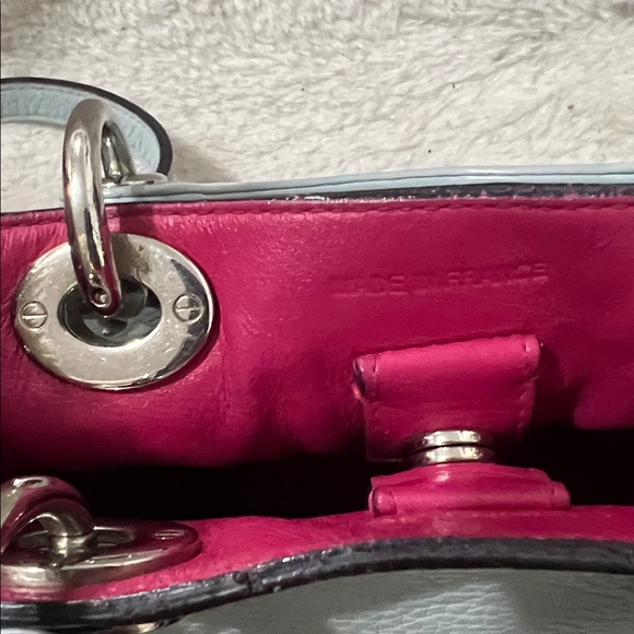 Dior Sky Blue Leather Satchel with Pink Interior - Picture 5 of 6